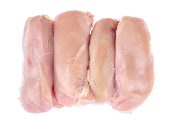 Filete de pollo crudo fresco sobre fondo blanco — Foto de Stock