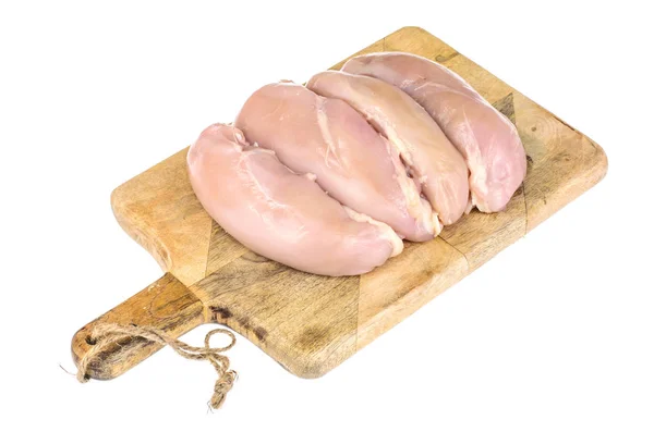 Filete de pollo crudo fresco sobre fondo blanco — Foto de Stock