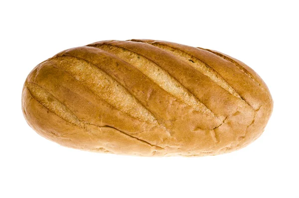 Pan de trigo blanco aislado sobre fondo blanco — Foto de Stock
