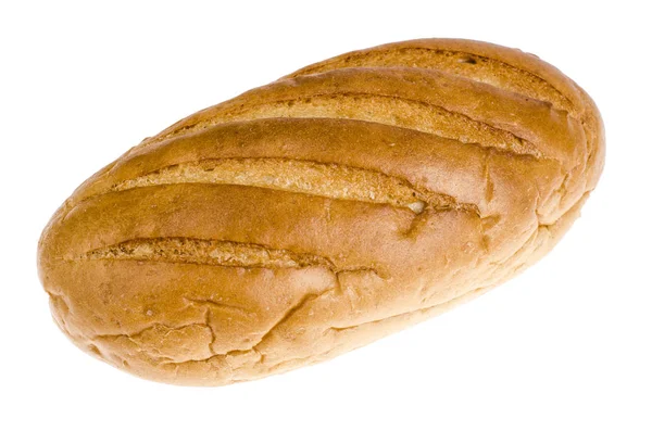 Beyaz arka plan üzerinde izole beyaz buğday ekmek — Stok fotoğraf