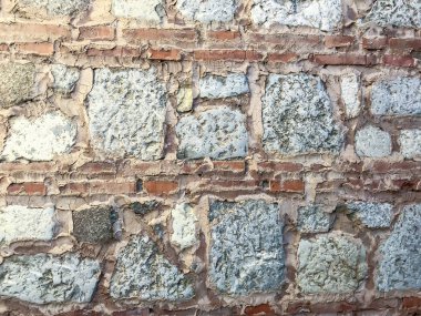 Renkli taş tuğla dekoratif duvar