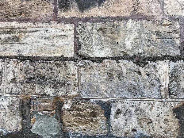 Διακοσμητικό τοίχου από χρωματιστά τούβλα πέτρα — Φωτογραφία Αρχείου
