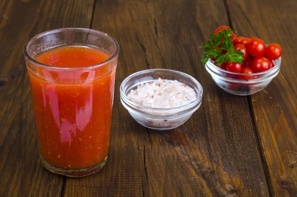 Natürlicher Frisch Gepresster Tomatensaft Glas Studioaufnahme — Stockfoto