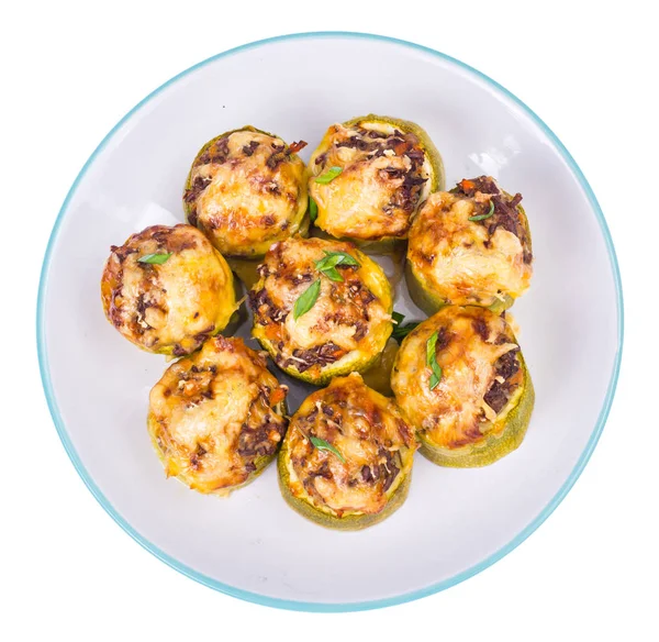 Kabak kıyılmış et ve sebze doldurulmuş. Studio fotoğraf