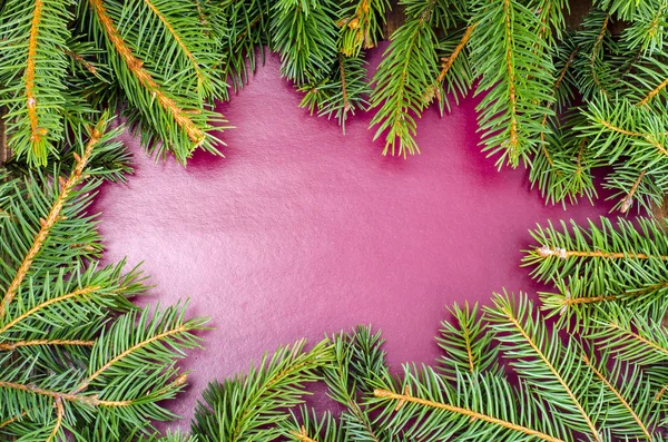 Layout Criativo Ramos Árvore Natal Com Cartão Papel Colorido Foto — Fotografia de Stock