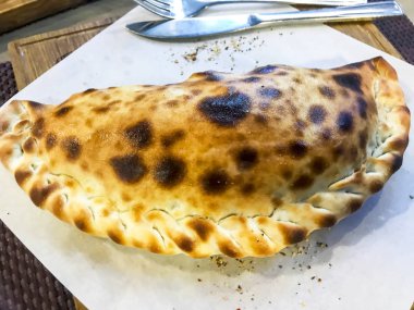 Lezzetli İtalyan pidesi sıcak pizza. Stüdyo Phot