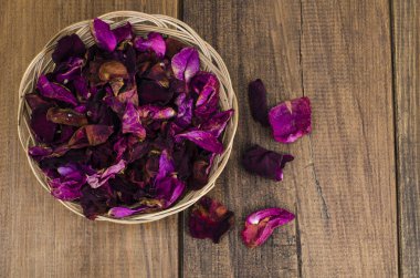 Bordo gül yaprakları kuru. Studio fotoğraf