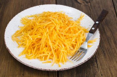 Taze organik kabak, çiğ gıda vejetaryen salata. Studio fotoğraf