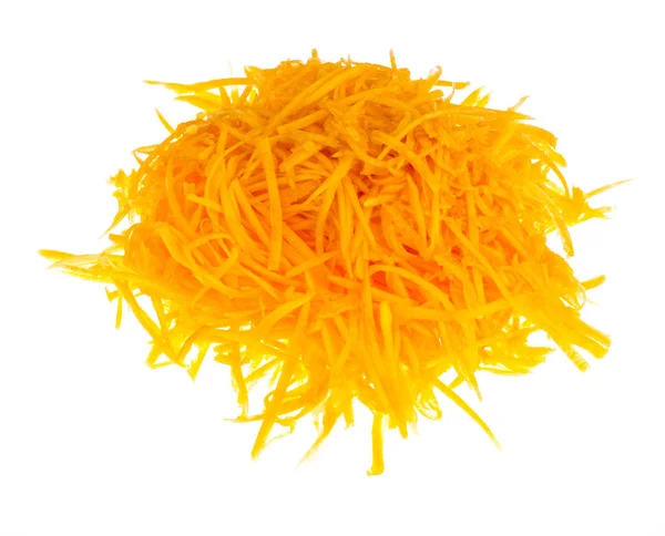 Haufen Scheiben Geschnittener Frischer Orangefarbener Kürbisse Isoliert Auf Weißem Hintergrund — Stockfoto