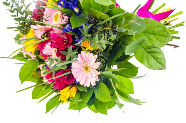 Schöner Blumenstrauß Isoliert Auf Weißem Hintergrund Studioaufnahme — Stockfoto