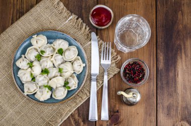 Haşlanmış et mantı. Stüdyo Phot