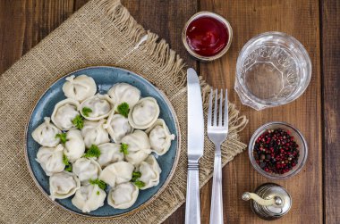 Haşlanmış et mantı. Stüdyo Phot