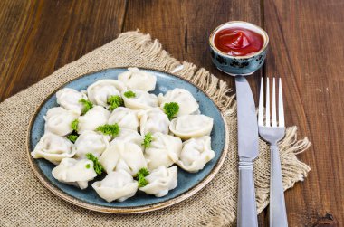 Haşlanmış et mantı. Stüdyo Phot