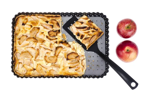 Apple Pie Rectangular Baking Dish Studio Photo — Stock Photo, Image
