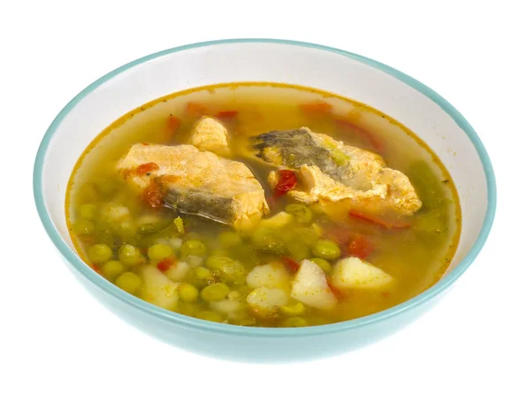 Sopa Pescado Vegetal Con Salmón Estudio Foto — Foto de Stock