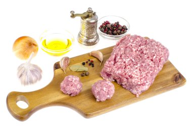 Yemek pişirmek için kıyma karışımı. Studio fotoğraf