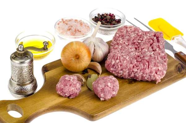 Mistura Carne Picada Para Cozinhar Foto Estúdio — Fotografia de Stock