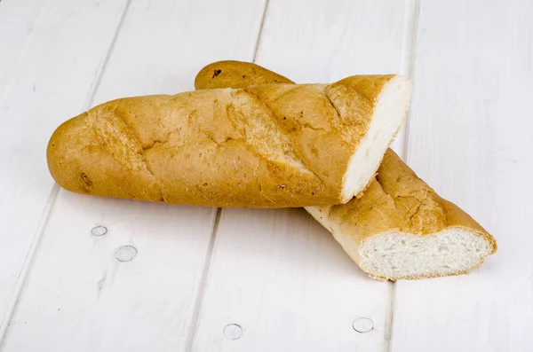 Färska Tunna Fransk Baguette Studio Foto — Stockfoto