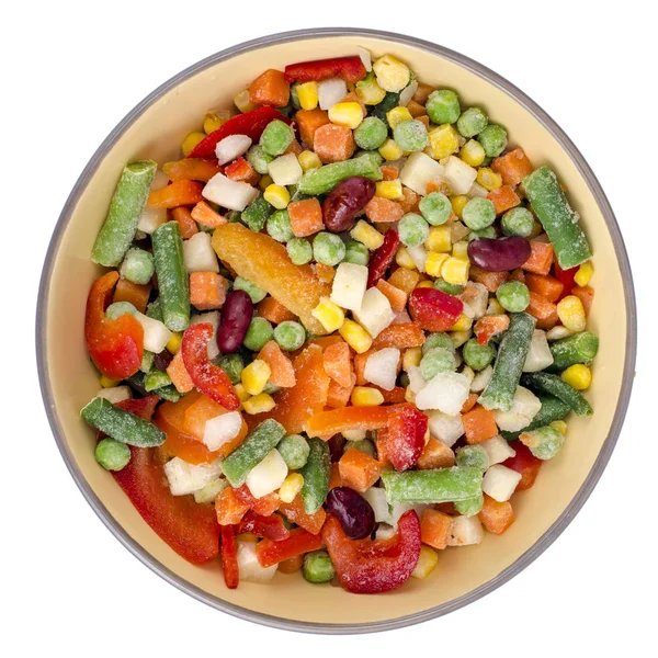 Чаша Смеси Замороженных Овощей Приготовления Вегетарианских Блюд Концепция Здорового Питания — стоковое фото