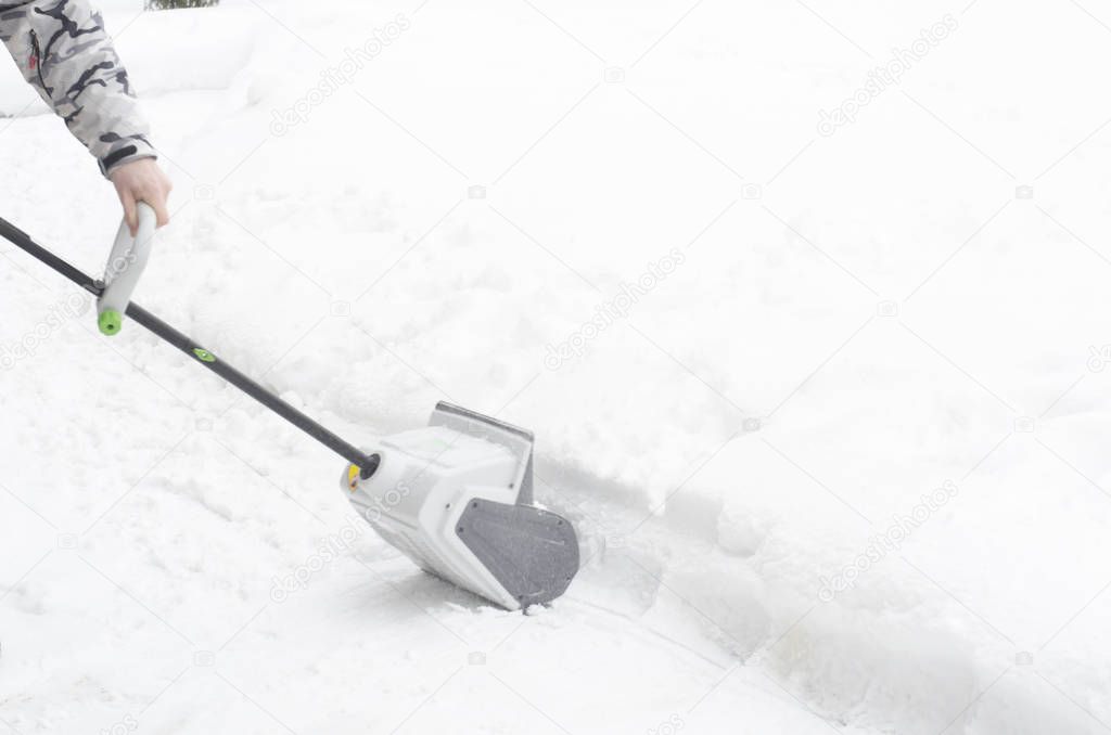 Snowplow, snow removal device. Studio Photo