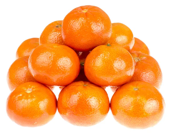 Stelletje Rijp Oranje Clementines Geïsoleerd Een Witte Achtergrond Studio Foto — Stockfoto