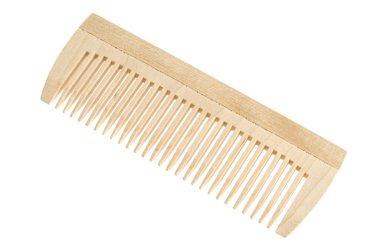 Doğal ahşap saç için ahşap tarak. Studio fotoğraf