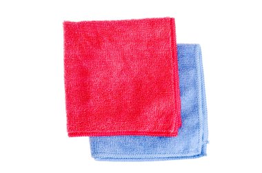 Renkli mikrofiber bezler temizlik. Studio fotoğraf