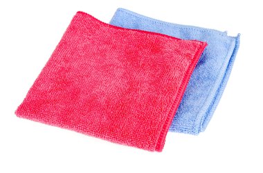 Renkli mikrofiber bezler temizlik. Studio fotoğraf