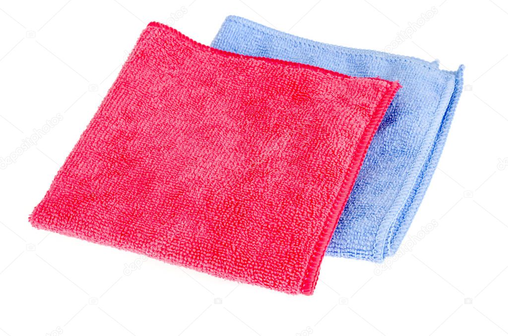 Colored microfiber cleaning cloths. Studio Photo