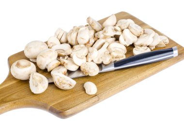 Yemek pişirmek için taze beyaz petrol dilimlenmiş. Studio fotoğraf