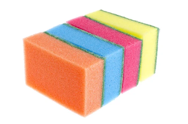 Multi Colored Sponges Washing Dishes Studio Photo — Stock Photo, Image