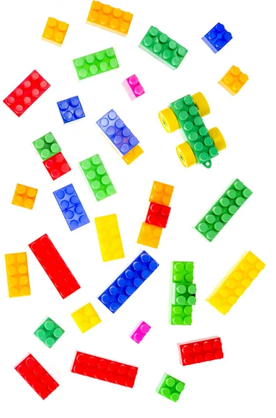 Details Und Elemente Des Plastikfarbendesigners Der Spielzeugkinder Studioaufnahme — Stockfoto