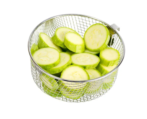 Junge Frische Grüne Zucchini Scheiben Geschnitten Studioaufnahme — Stockfoto