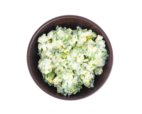 Salade aux œufs et oignons verts, plats végétariens . — Photo