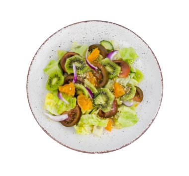 Mandalina ile meyve ve sebze salatası.