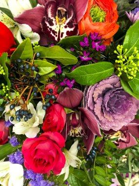 Arka plan, kart, afiş, metin için çiçeklerden doku.