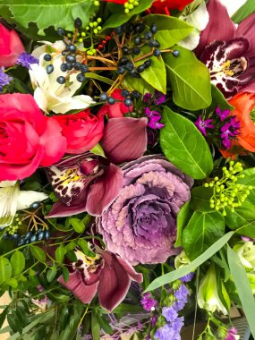 Arka plan, kart, afiş, metin için çiçeklerden doku.