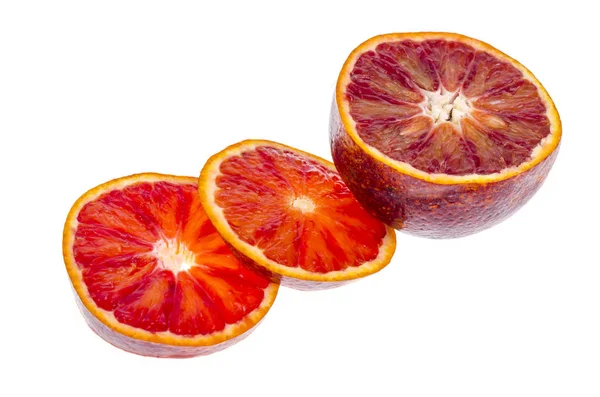 Orange rot süß reif saftig geschnitten. — Stockfoto
