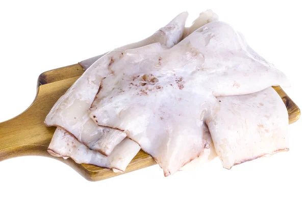 Raw squid frozen carcasses — Stock Photo, Image