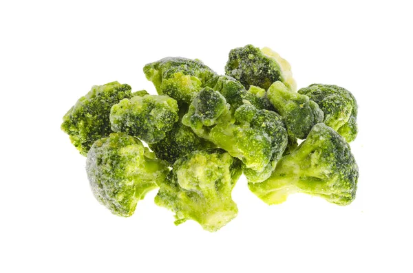 Pęczek mrożonych brokułów wyizolowanych na białym tle. — Zdjęcie stockowe