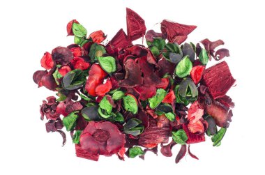 Farklı renklerde kurutulmuş renkli yaprakları.