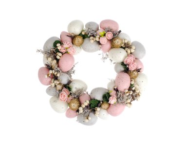 Colorfull Güzel şenlikli Paskalya çelenk. Fotoğraf