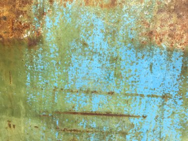 Eski paslı boyalı metal yüzeye
