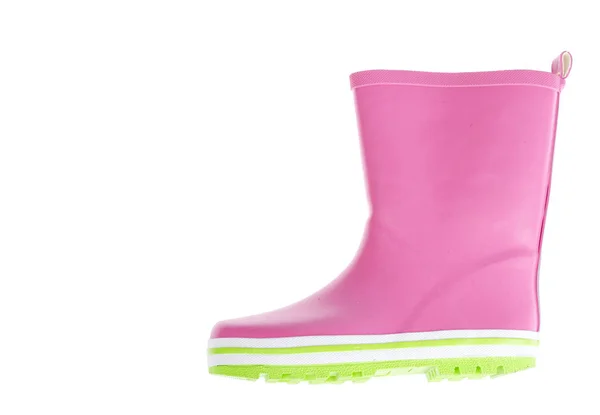 歩行のための子供のピンクのゴム製ブーツ. — ストック写真