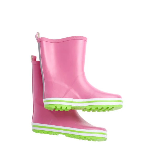 Childrens pink rubber boots for walking. — Stock Photo, Image