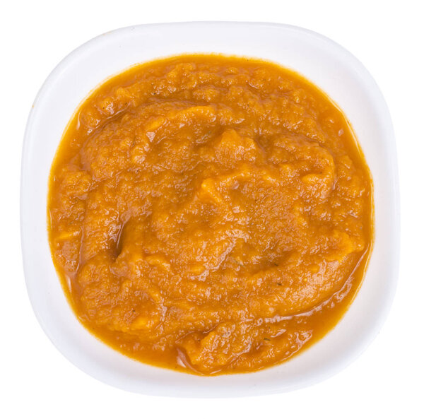 Белая миска с овощной икрой, диетой и вегетарианской пищей
