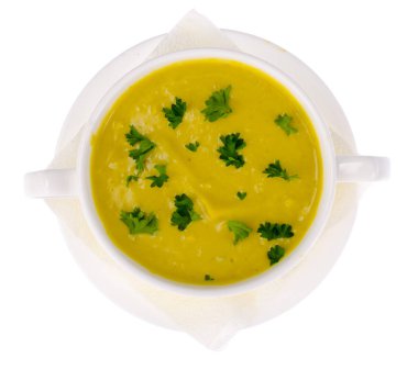 Sebze çorbası püresi, beyaz arka plan üzerinde izole