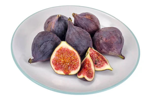 Assiette aux figues mûres et sucrées — Photo