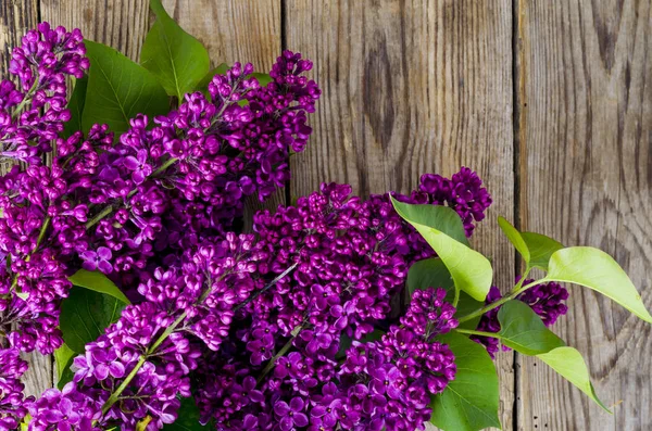 Beautiful lilac on old vintage wooden background — Stock Photo, Image