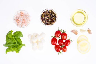 Caprese yapmak için ürün seti. Fotoğraf